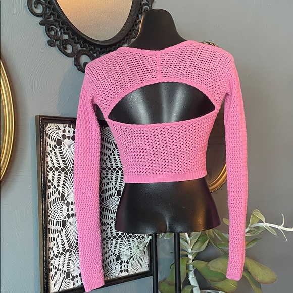 American Eagle Outfitters Pink Square Neck Crop Top - Picture 2 of 5